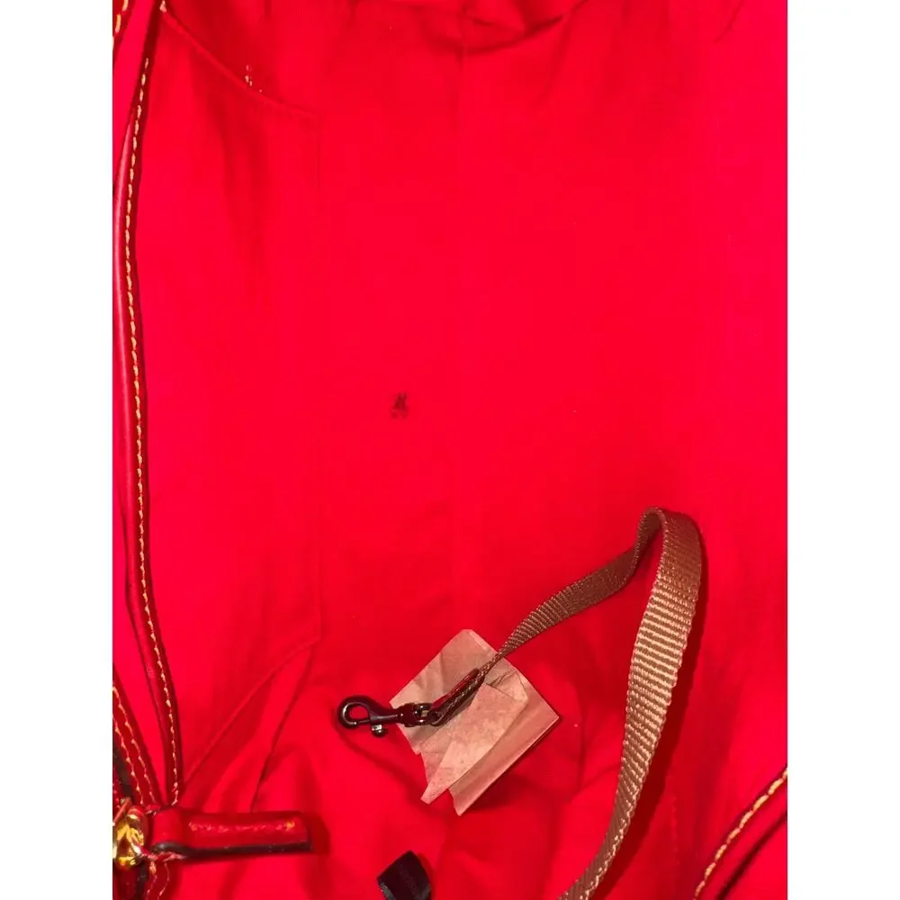 Iconic Dooney and Bourke red Florentine satchel with bag and tags